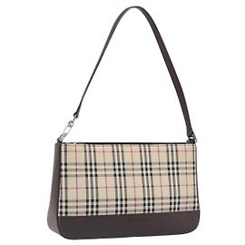 Borsa a tracolla BURBERRY Nova Check Canvas Beige Silver Auth 199499A