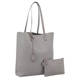 Borsa Tote SAINT LAURENT in pelle grigia tono oro Auth 202234