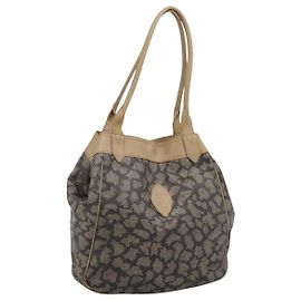 Borsa a tracolla SAINT LAURENT PVC Canvas Black Gold Auth bs36847