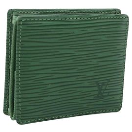 LOUIS VUITTON Epi Porte Monnaie Boite Coin Purse Green M63694 LV Auth 200106V