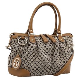 Borsa GUCCI Diamante Sukey Canvas 2way Beige Gold 247902 Auth 201967A