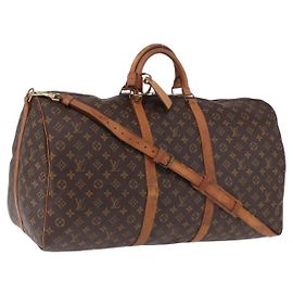 LOUIS VUITTON Monogram Keepall Bandouliere 60 Borsa Boston M41412 LV Auth ka5940