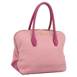 Sac Tote Miu Miu Cuir Rose Ton Or Auth 199349V