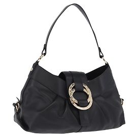 Bulgari Borsa a mano BVLGARI Chandra in pelle nera e oro autentica am12554M