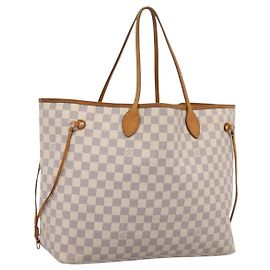 Saco Tote LOUIS VUITTON Damier Azur Neverfull GM N41360 LV Auth 201906