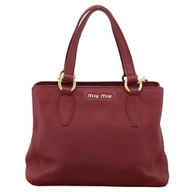 Borsa a mano Miu Miu in pelle 2way rossa e oro autentica 199387M