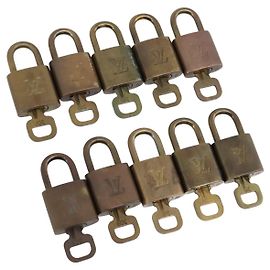 LOUIS VUITTON Conjunto de 10 Cadeados Cadeado metal Dourado LV Auth 202431