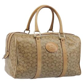 Céline Borsa a mano CELINE C Sulky PVC Beige Gold Auth 199903