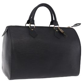 LOUIS VUITTON Epi Speedy 30 Hand Bag Noir Black M43002 LV Auth 200381V