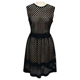 Fendi ärmelloses Strickkleid mit Openwork-Detail in Schwarz