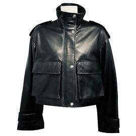 Autre Marque Veste zippée en cuir Lena Black de Fleurette