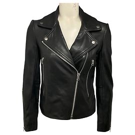 Rag & Bone Moto Zip Jacke aus schwarzem Lammleder