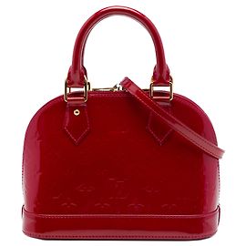 Bolsa Satchel Alma BB Louis Vuitton Monogram Vernis Vermelha