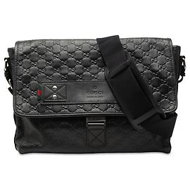 Borsa a tracolla Gucci Guccissima Web nera