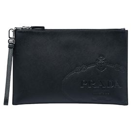 Clutch Prada Saffiano Logo Nera