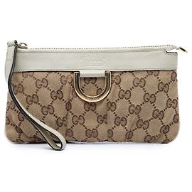 Bolsa de pulso Gucci GG Canvas Abbey D Ring Bege