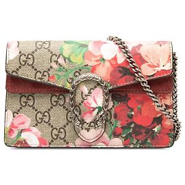 Borsa a tracolla Gucci Mini GG Supreme Blooms Dionysus Beige