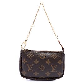 Louis Vuitton Monogram Mini Pochette Accessoires Handtasche Braun