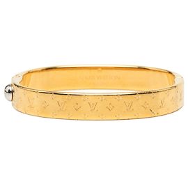 Bracelete Nanogram banhado a ouro Louis Vuitton Gold S