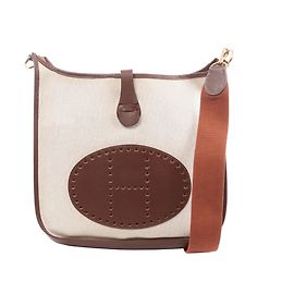 Hermès evelyn 1 33 GM Toile H × Courchevel Shoulder Bag in Beige×Brown E: 2001