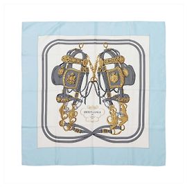 Hermès Carré 90 "BRIDES de GALA" Pañuelo de seda en Azul
