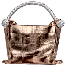 Borsa a tracolla Paco Rabanne in metallo dorato NWOT usata