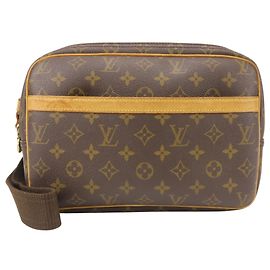 Borsa a tracolla Louis Vuitton Reporter PM in pelle Monogram marrone