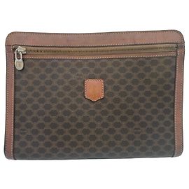Pouch Céline Maclen in tela rivestita e pelle