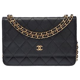 CHANEL Wallet on Chain Bag in Black Leather - 103855