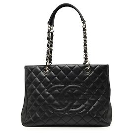 Borsa Grand Shopping Tote Chanel in pelle Caviar nera