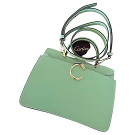 Borsa Panthère de Cartier con manico superiore in pelle verde menta