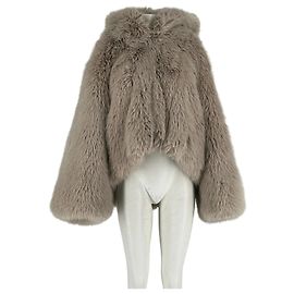 Cappotto di pelliccia beige Yves Salomon ALO