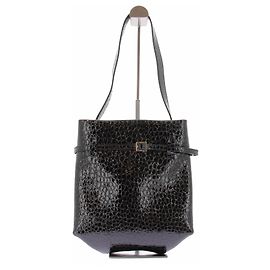 Autre Marque Borsa nera croco "Mini Tote du Jour"