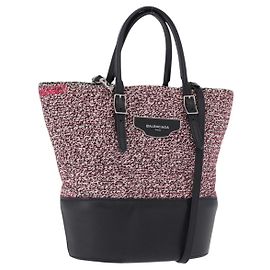 BALENCIAGA Hand Bag Canvas 2way Red Black 410790