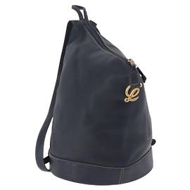LOEWE Body Bag Leather Navy Gold
