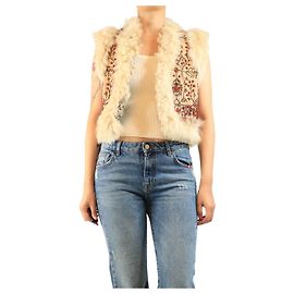 Céline Gilet afghano beige - taglia UK 10