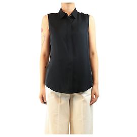Theory Ärmellose Seidenbluse in Schwarz - Größe M