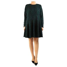Marni Vestido de manga larga con estampado de leopardo verde - size UK 8