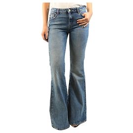 Autre Marque Blue Woodstock Schlaghose - size UK 8