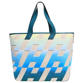 Hermès Borsa tote 2021 Cabas H en Biais 40 Neutral and teal