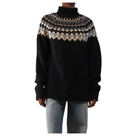 Autre Marque Jersey de cuello alto en mezcla de alpaca negro - size XS