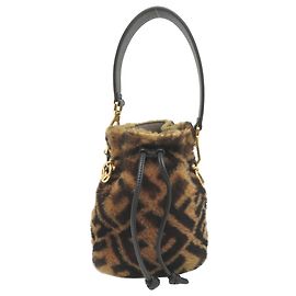 Borsa in pelliccia Fendi Mon Trésor Brown
