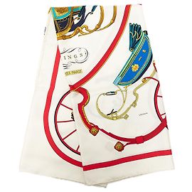 Hermès White Springs Seidentuch 90