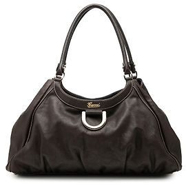 Borsa a tracolla Gucci Abbey D Ring Large in pelle di vitello marrone