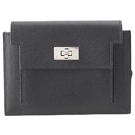 Cartera compacta Hermès Black Veau Madame Kelly Pocket