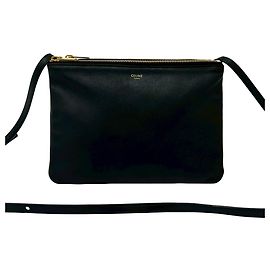 Céline Celine Trio Crossbody Large in pelle di agnello nera