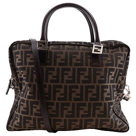 Bolso de negocios Fendi en lona Zucca marrón