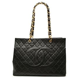 Chanel Black Grand CC Caviar Timeless Shopping Tote XL