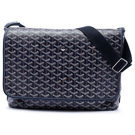 Goyard Blue Goyardine Capetien MM Messenger Bag