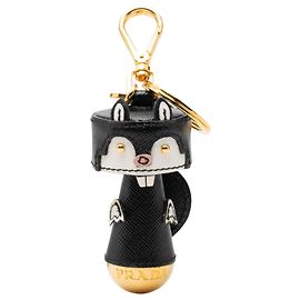 Prada Portachiavi e charm Robot Beaver in Saffiano nero